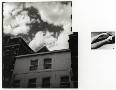 108582 Gezicht op het bovenste deel van de voorgevel van het pand Voorstraat 104 te Utrecht.N.B. Zie ook het Utrechts ...